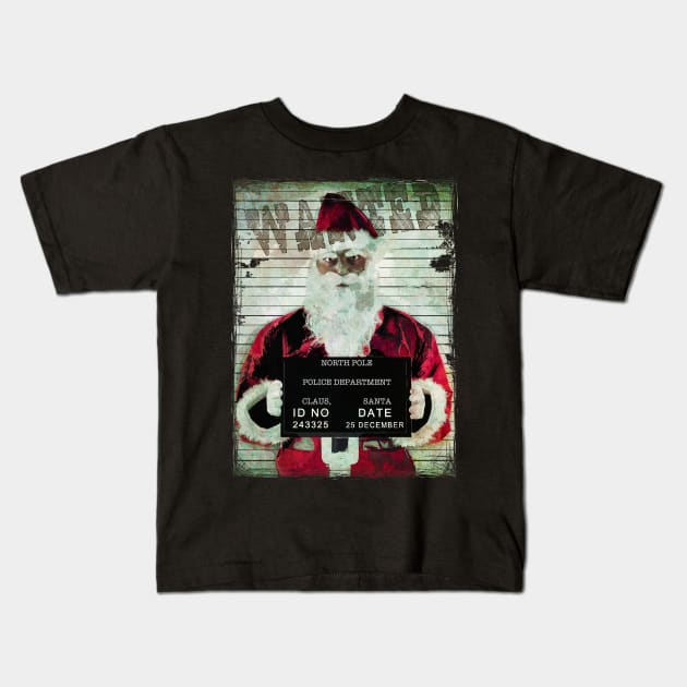 Wanted Santa Kids T-Shirt by LittleBastard